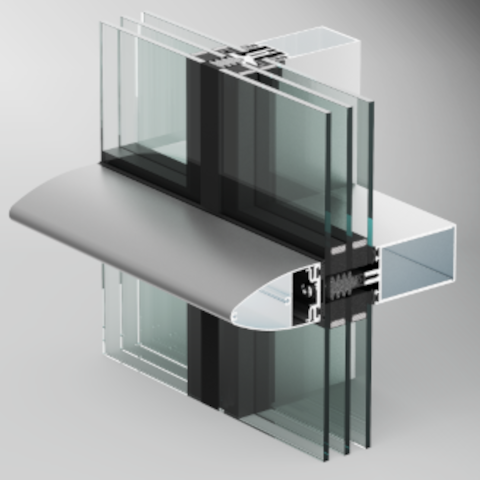 Aluminium curtain wall glazing profile